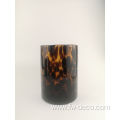 Handmade leopard Glass vase/candle holder